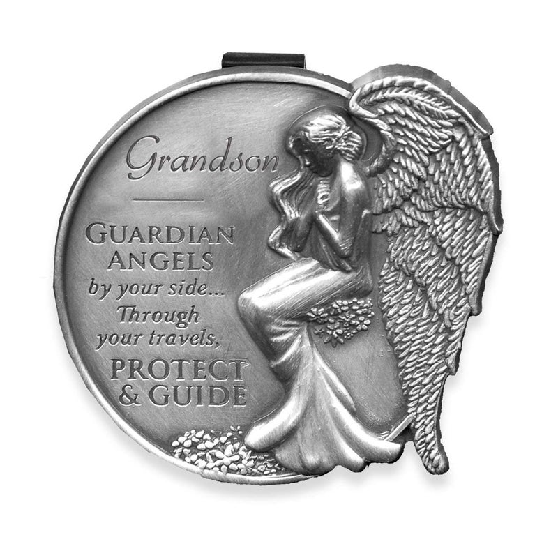 AngelStar 15687 Grandson Guardian Angel Visor Clip Accent, 2-1/2-Inch, Black - Image 1